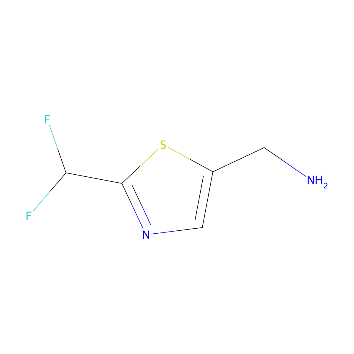 2-(Difluoromethyl) thiazol-5-YL)methanamine molecular structure, CAS 1782870-47-6