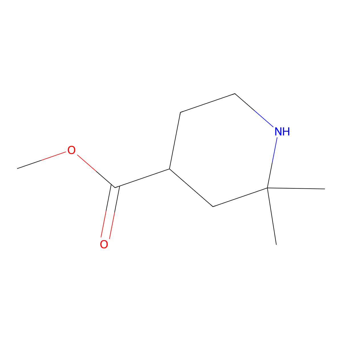 Methyl 2,2-dimethylpiperidine-4-carboxylate molecular structure, CAS 1782871-73-1