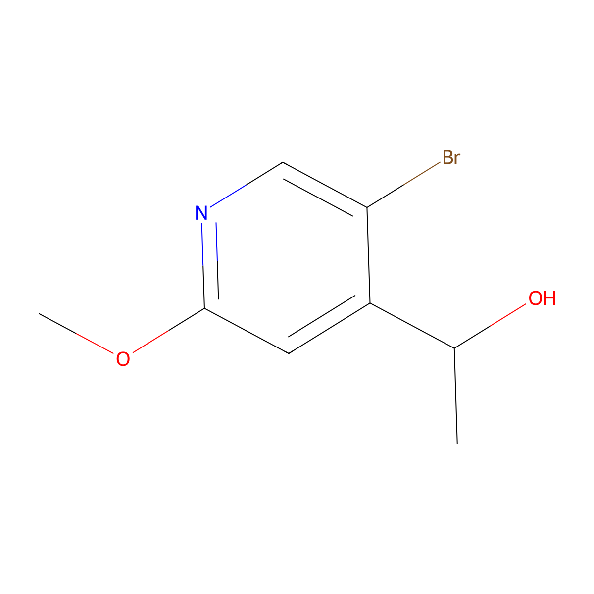 1-(5-Bromo-2-methoxypyridin-4-yl)-ethanol molecular structure, CAS 1782891-61-5