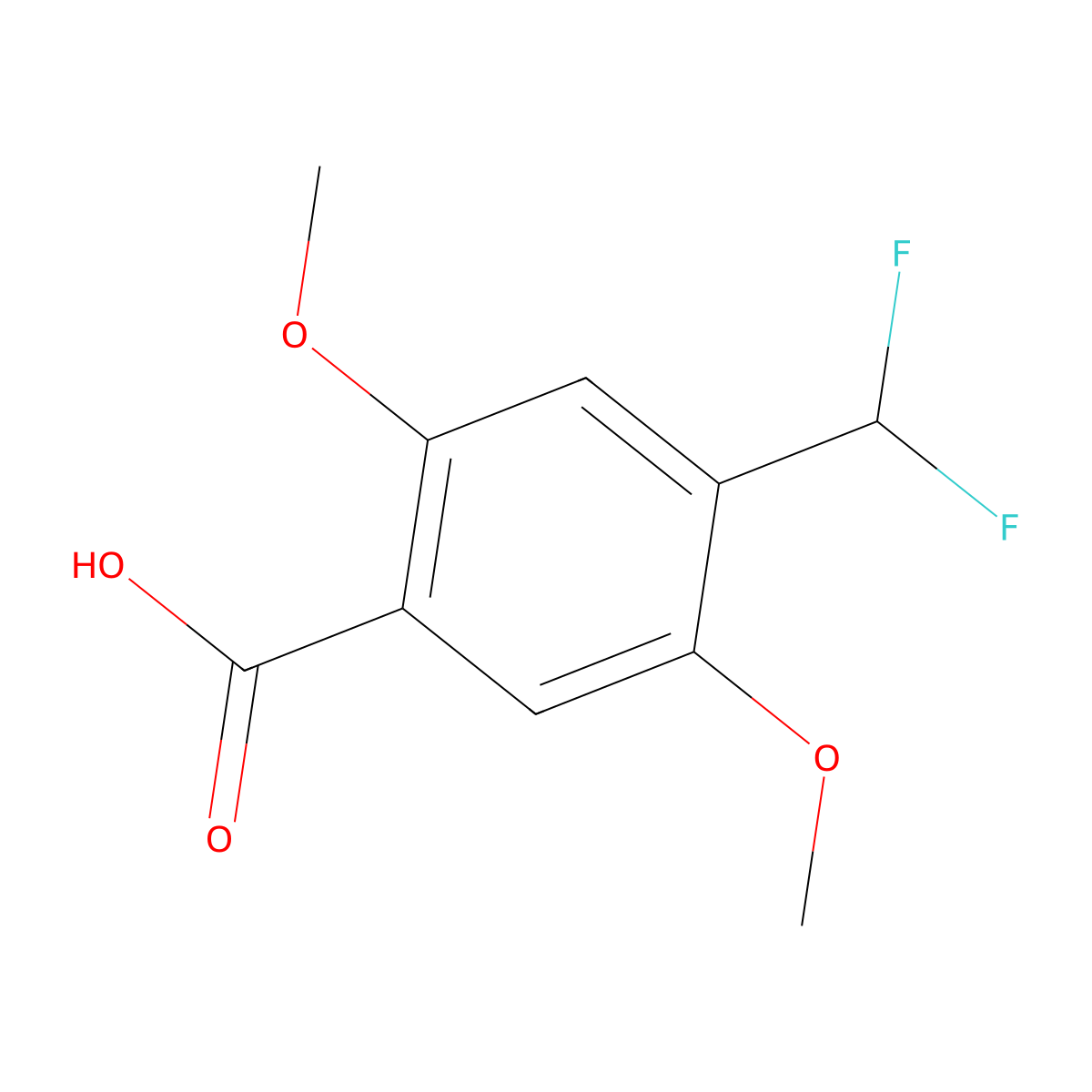 4-(Difluoromethyl)-2,5-dimethoxybenzoic acid molecular structure, CAS 1782892-38-9