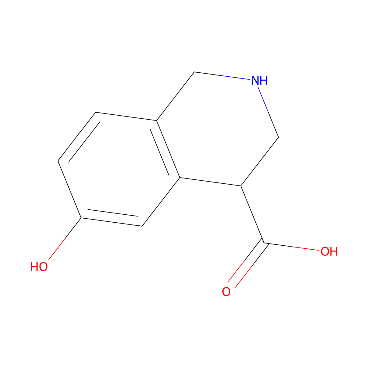 6-Hydroxy-1,2,3,4-tetrahydroisoquinoline-4-carboxylic acid molecular structure, CAS 1782894-40-9