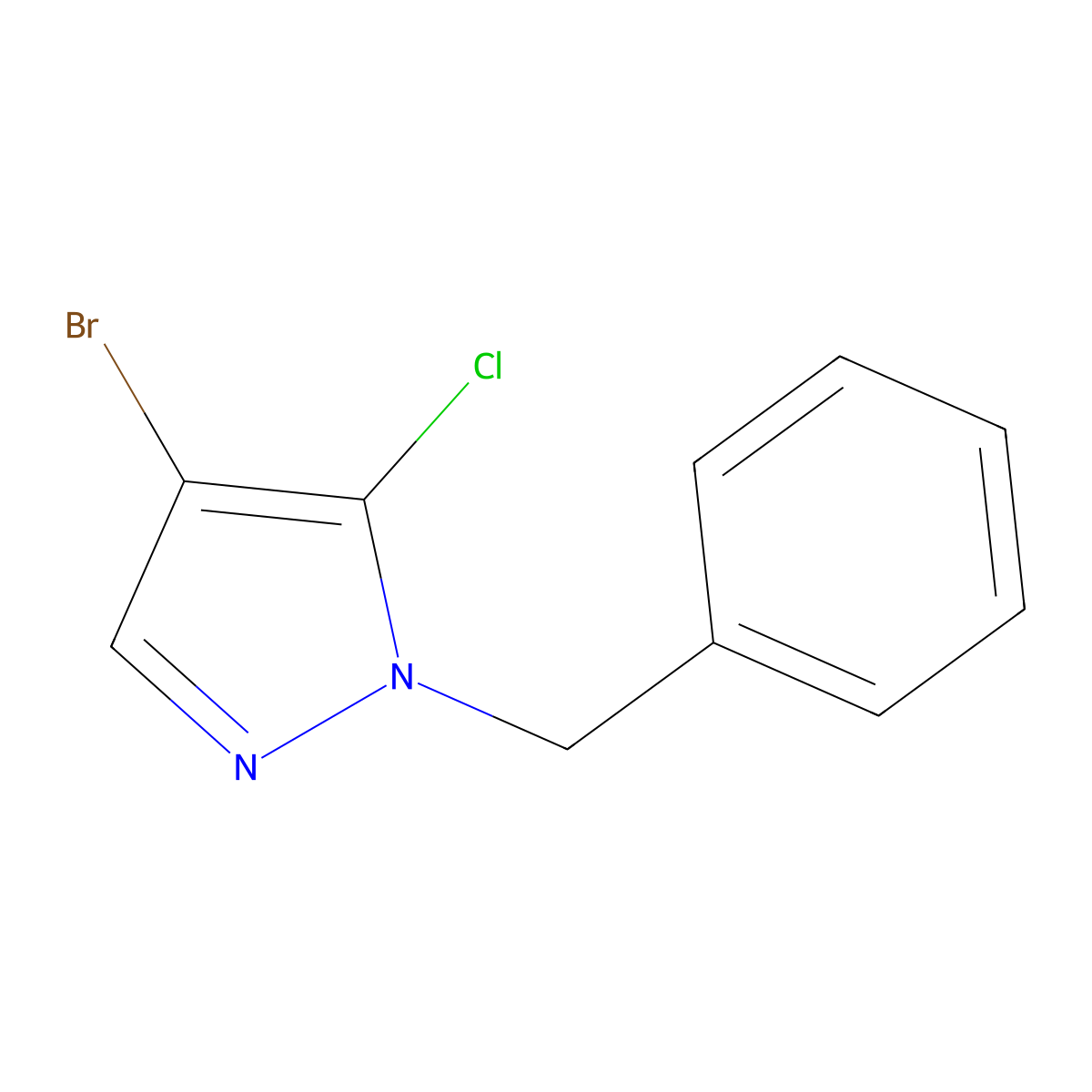 1-Benzyl-4-bromo-5-chloropyrazole molecular structure, CAS 1782897-29-3