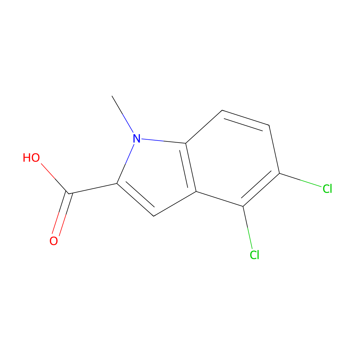 4,5-dichloro-1-methyl-1H-indole-2-carboxylic acid molecular structure, CAS 1782898-58-1