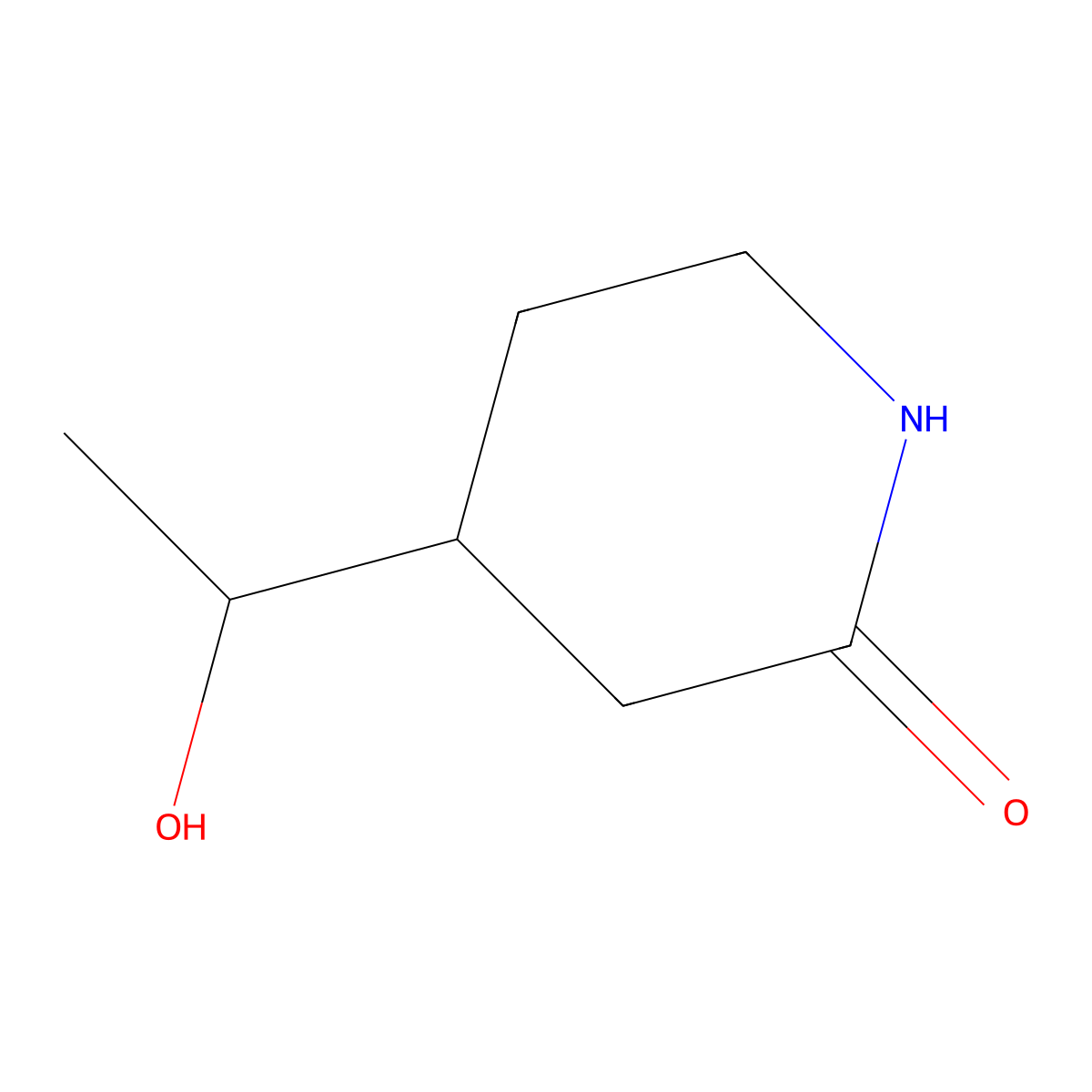 4-(1-Hydroxyethyl)piperidin-2-one molecular structure, CAS 1782898-74-1