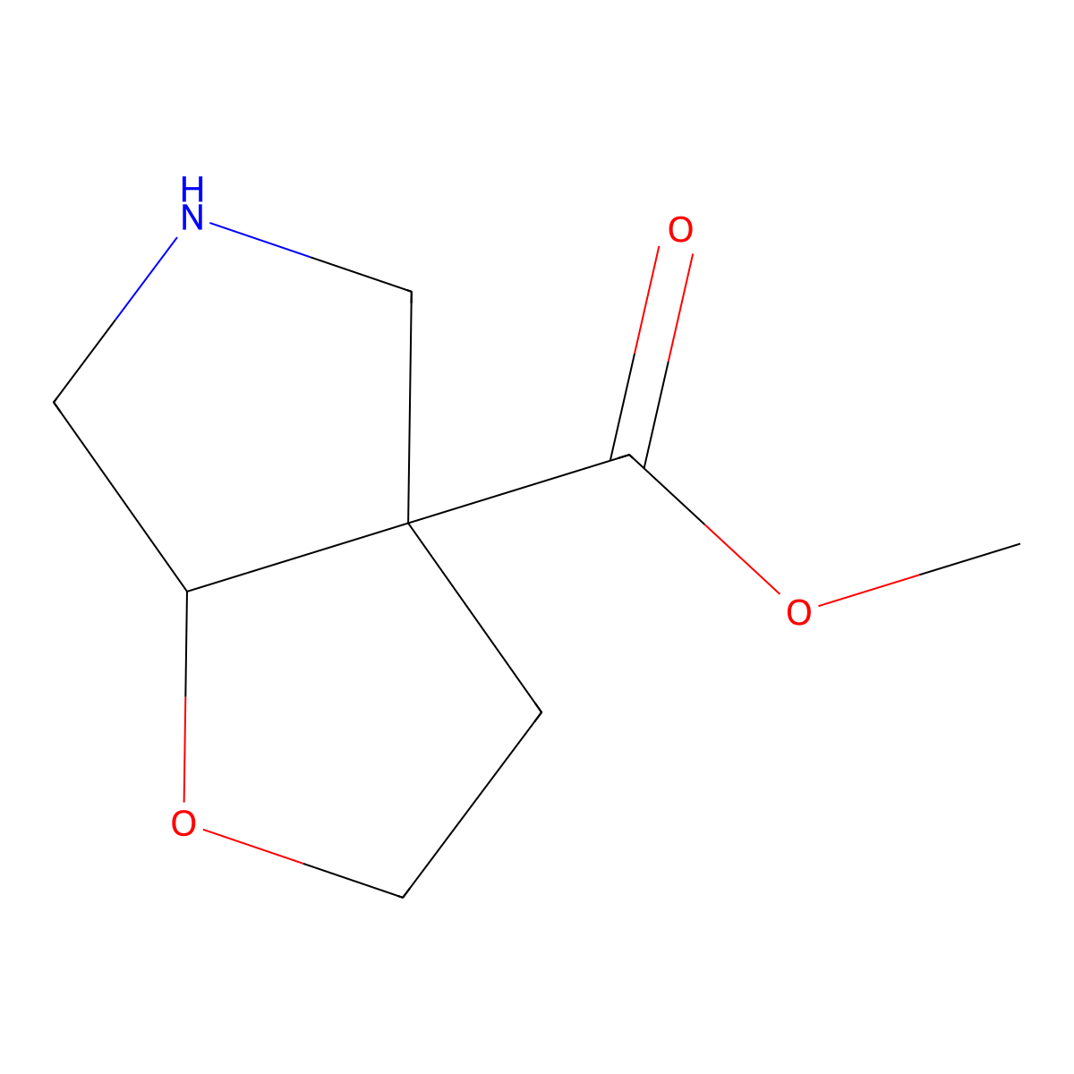 methyl hexahydro-2H-furo[2,3-c]pyrrole-3a-carboxylate molecular structure, CAS 1782902-51-5