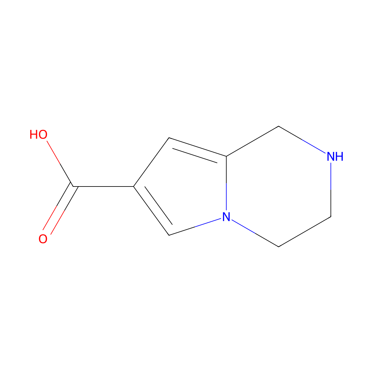 1H,2H,3H,4H-pyrrolo[1,2-a]pyrazine-7-carboxylic acid molecular structure, CAS 1782902-92-4