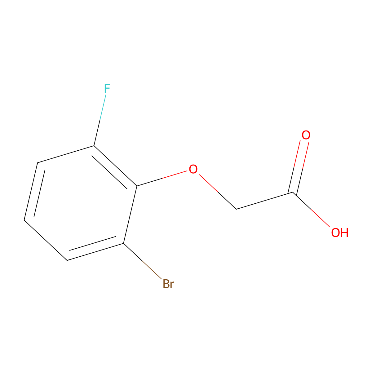 2-(2-Bromo-6-fluorophenoxy)acetic acid molecular structure, CAS 1782905-40-1