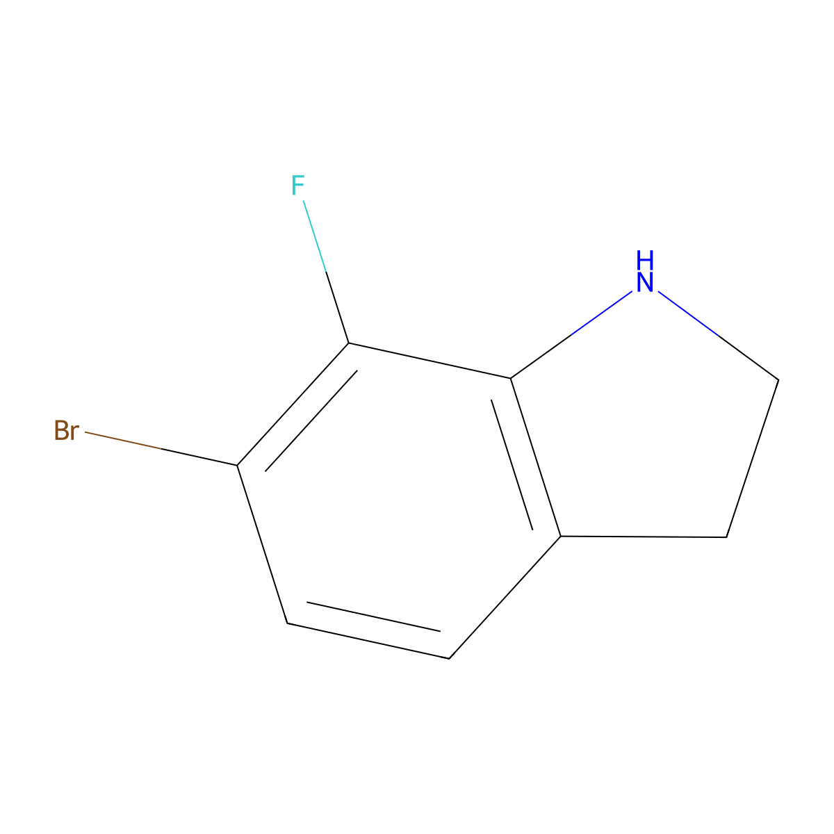 6-bromo-7-fluoro-2,3-dihydro-1H-indole molecular structure, CAS 1782908-19-3