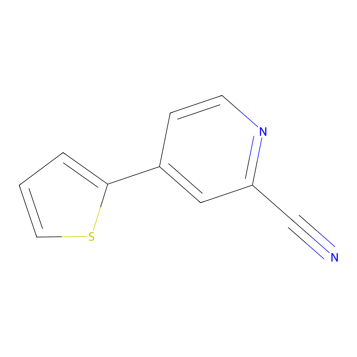 4-(Thiophen-2-YL)pyridine-2-carbonitrile molecular structure, CAS 1782908-56-8