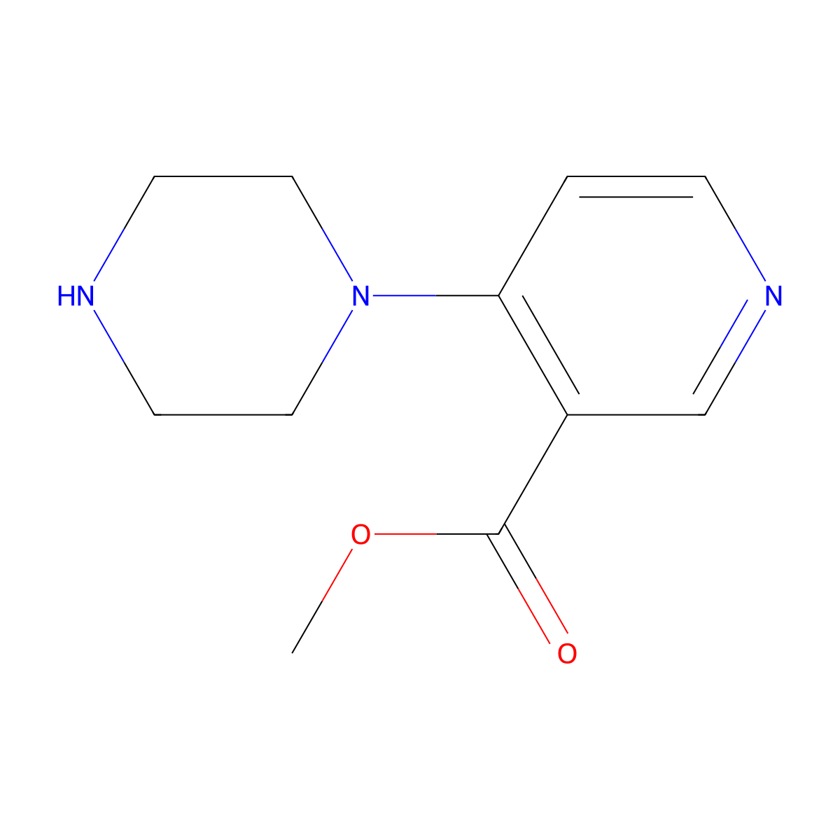 Methyl 4-(1-Piperazinyl)nicotinate molecular structure, CAS 1782915-45-0