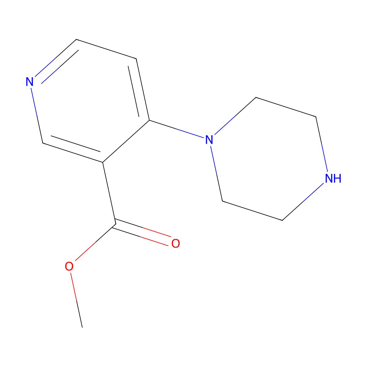 Methyl 4-(1-Piperazinyl)nicotinate molecular structure, CAS 1782915-45-0