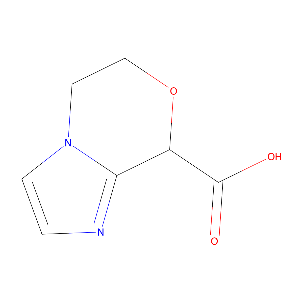 5H,6H,8H-imidazo[2,1-c][1,4]oxazine-8-carboxylic acid molecular structure, CAS 1782916-28-2