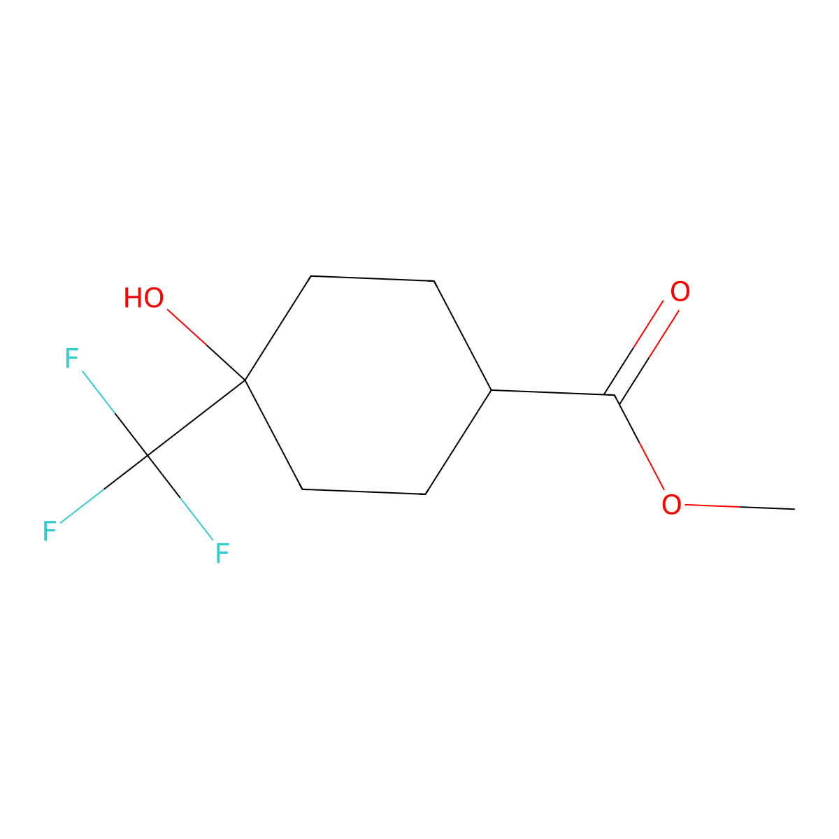 Methyl 4-hydroxy-4-(trifluoromethyl)cyclohexane-1-carboxylate molecular structure, CAS 1782916-89-5