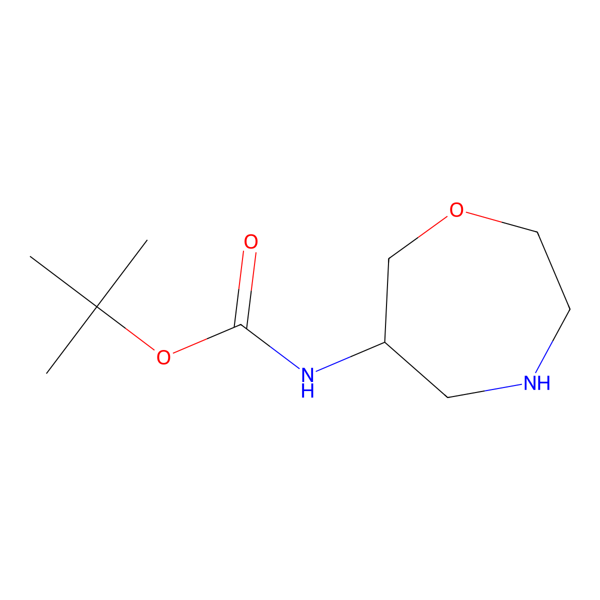 tert-butyl N-(1,4-oxazepan-6-yl)carbamate molecular structure, CAS 1782916-90-8