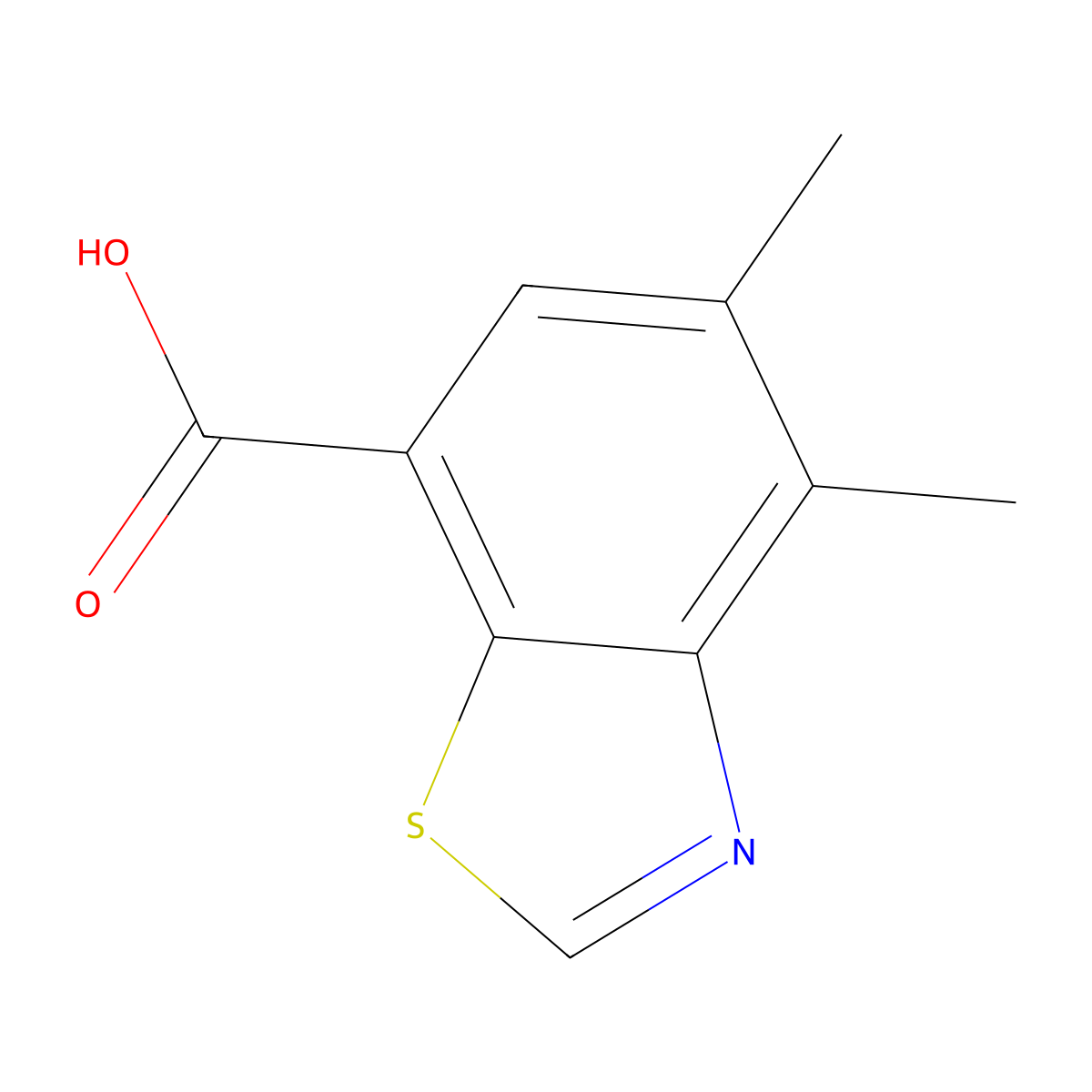 4,5-Dimethyl-1,3-benzothiazole-7-carboxylic acid molecular structure, CAS 1782918-29-9