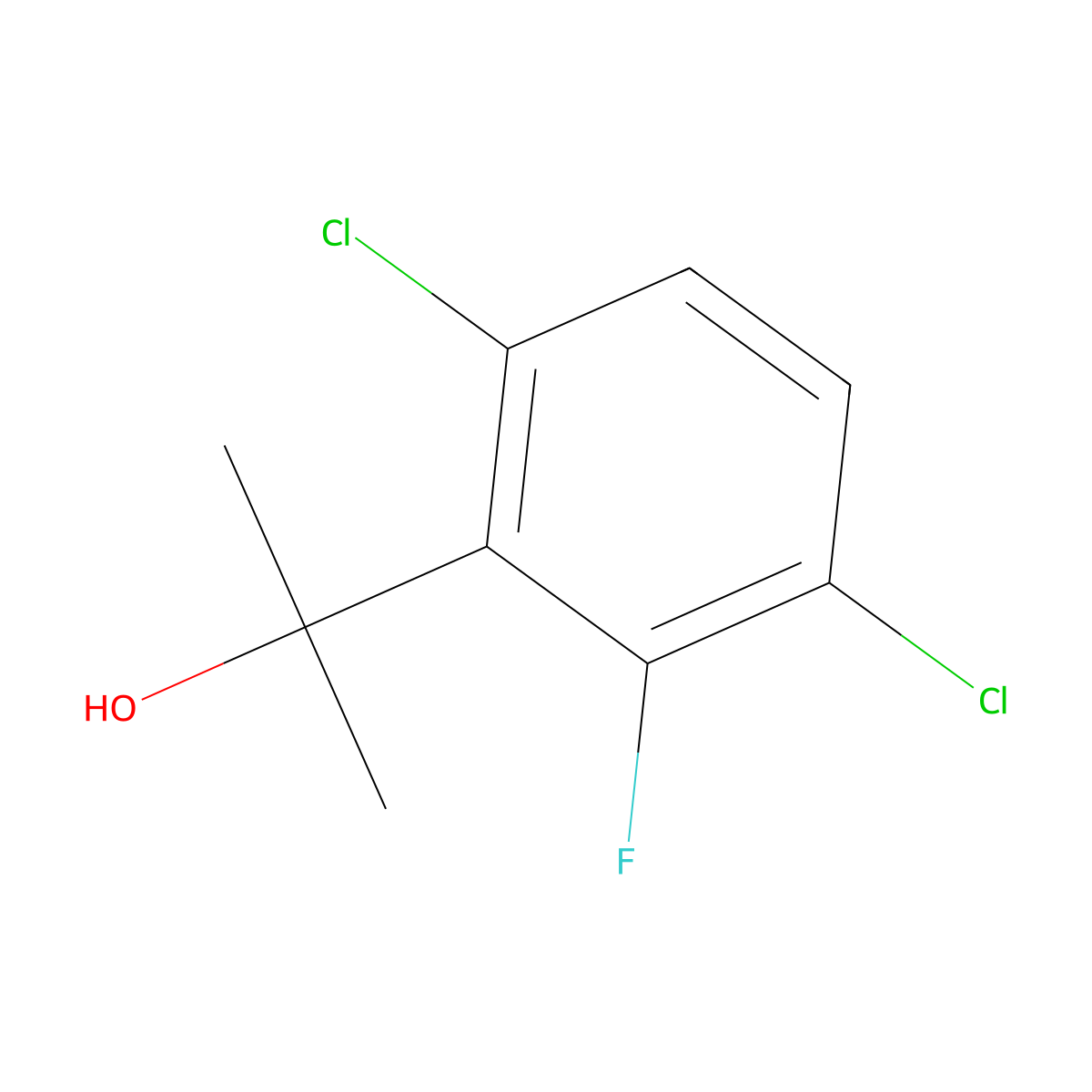 3,6-Dichloro-2-fluoro-alpha,alpha-dimethylbenZenemethanol molecular structure, CAS 1782918-92-6