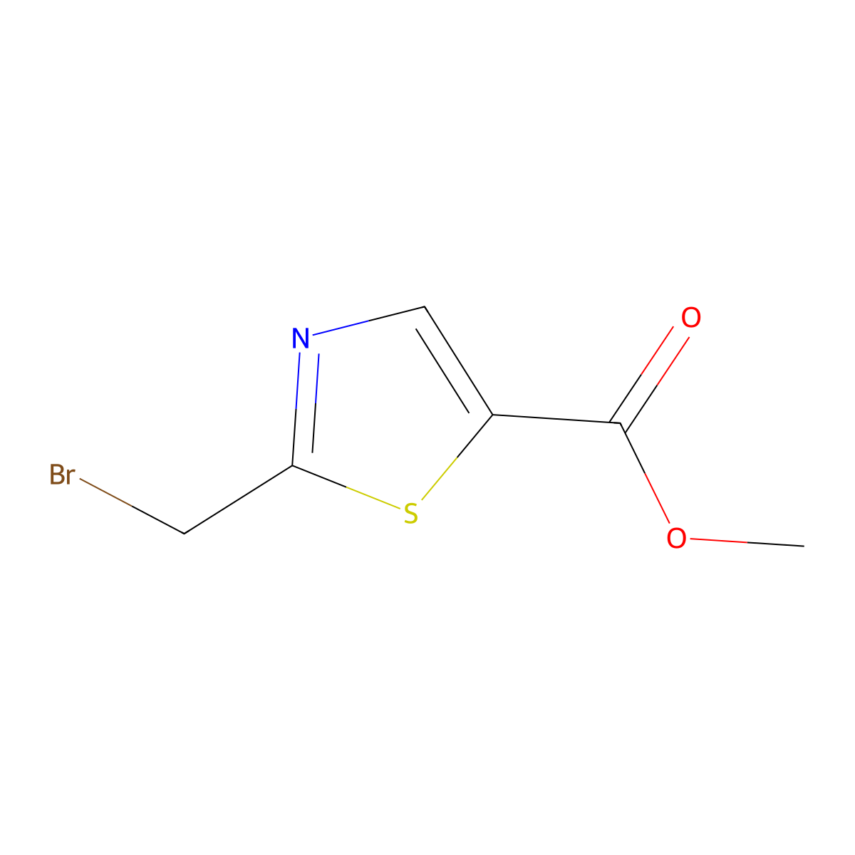 Methyl 2-(bromomethyl)thiazole-5-carboxylate molecular structure, CAS 1782944-07-3