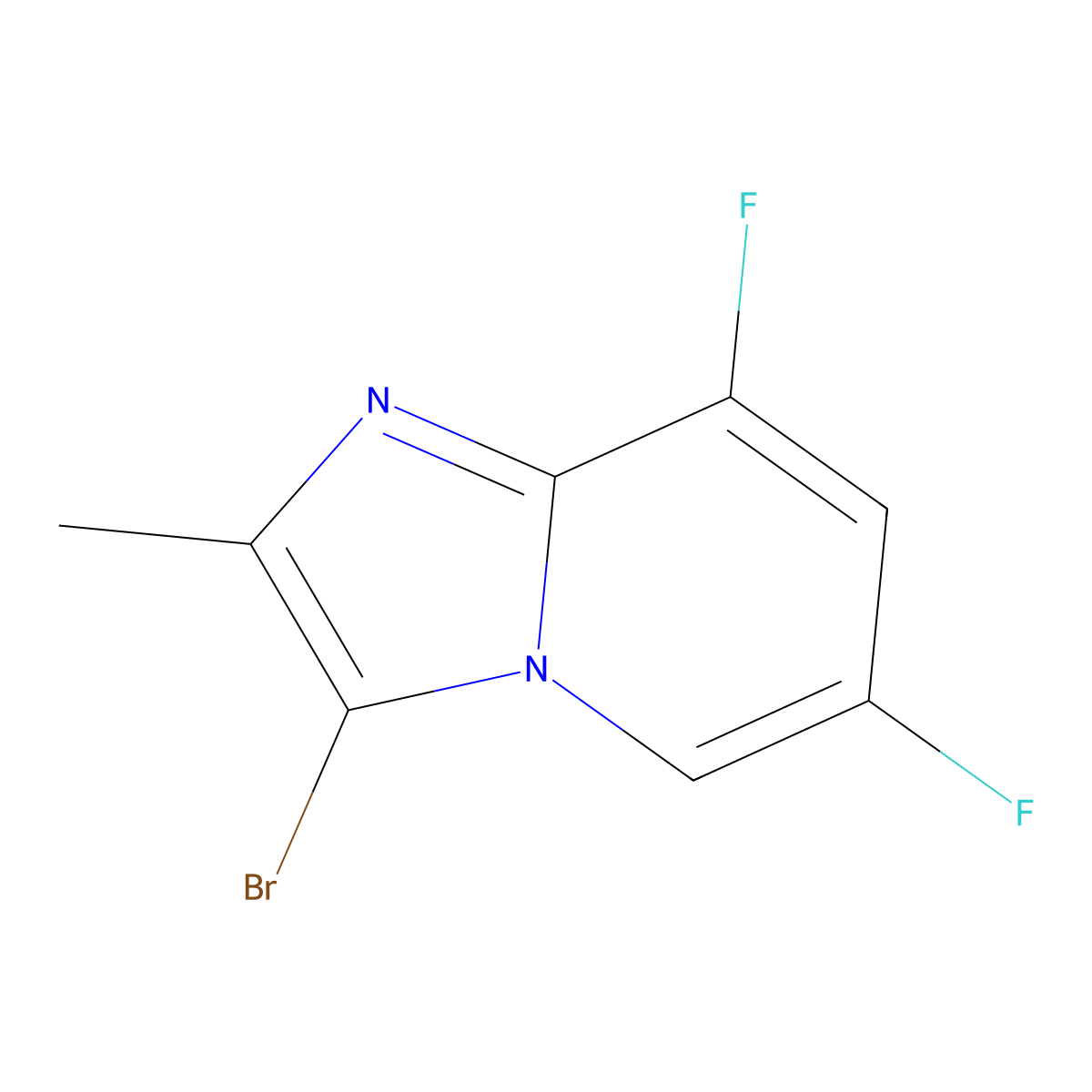 3-Bromo-6,8-difluoro-2-methylimidazo[1,2-A]pyridine molecular structure, CAS 1782971-70-3