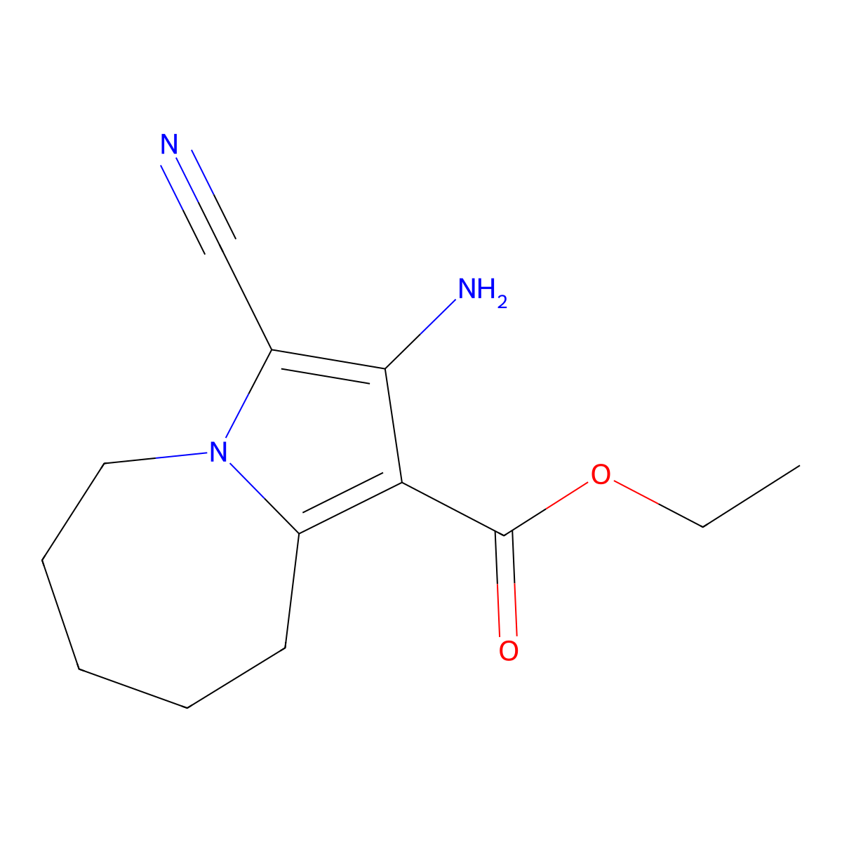 ethyl 2-amino-3-cyano-6,7,8,9-tetrahydro-5H-pyrrolo[1,2-a]azepine-1-carboxylate molecular structure, CAS 178306-96-2