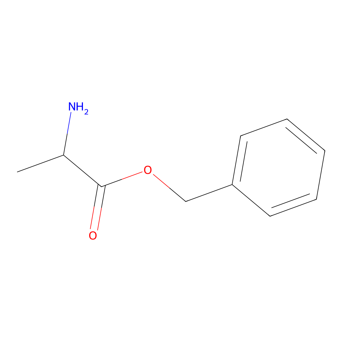 benzyl (2S)-2-aminopropanoate molecular structure, CAS 17831-01-5