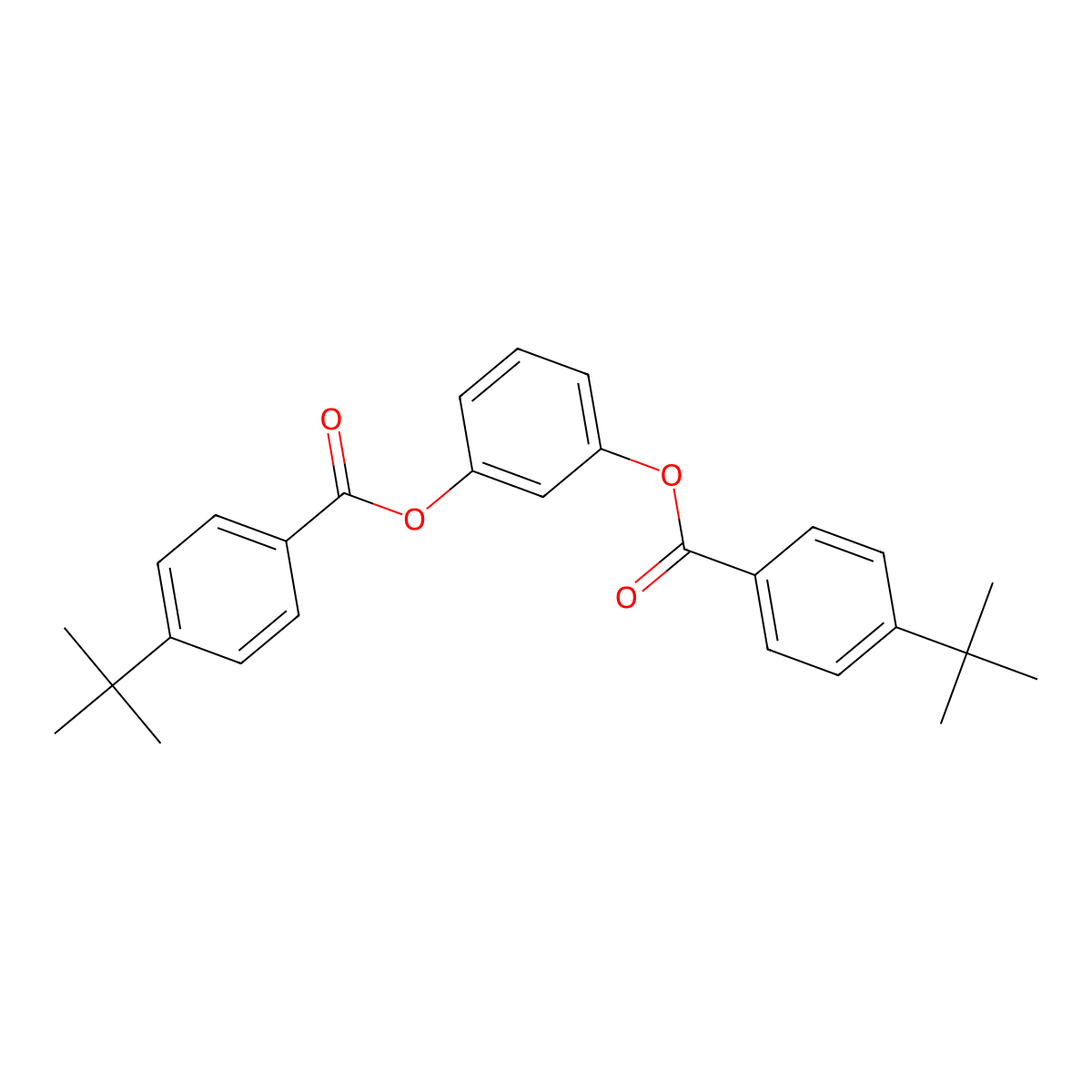 1,3-Phenylene bis(4-(1,1-dimethylethyl)benzoate) molecular structure, CAS 17831-67-3