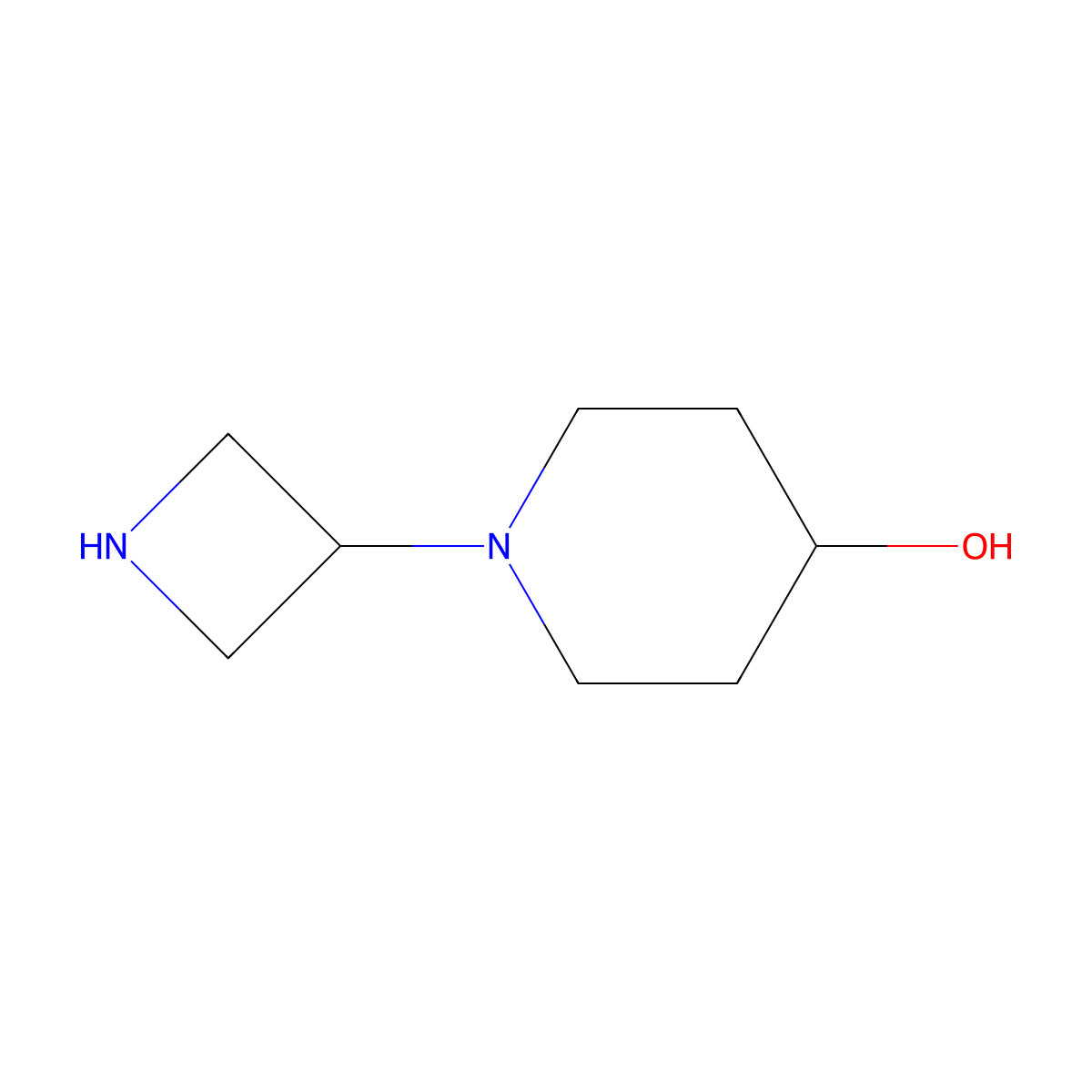 1-(Azetidin-3-YL)piperidin-4-OL molecular structure, CAS 178311-52-9