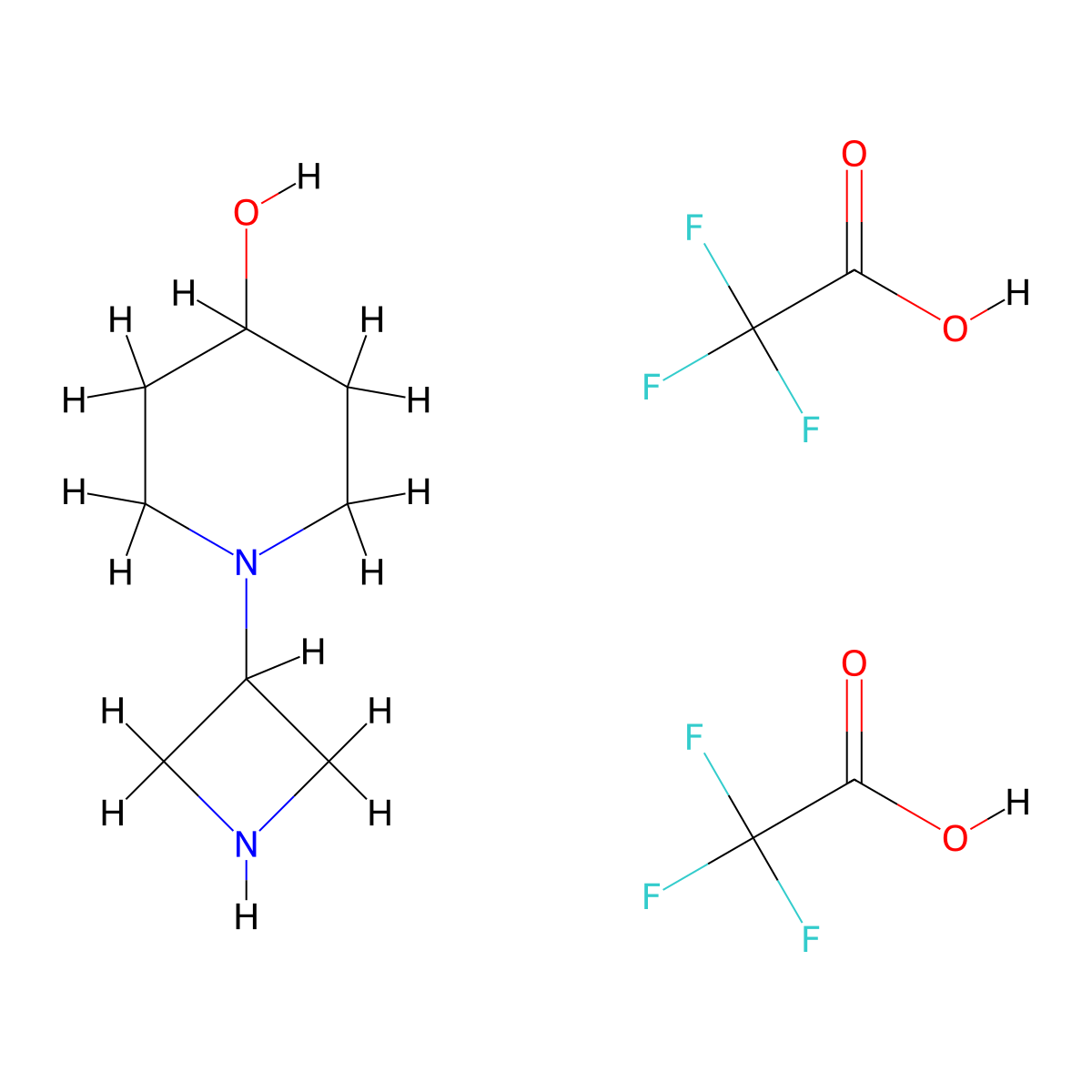 1-(Azetidin-3-yl)piperidin-4-ol di-trifluoroacetate molecular structure, CAS 178311-53-0