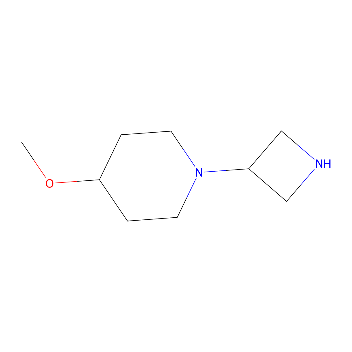 1-(Azetidin-3-yl)-4-methoxypiperidine molecular structure, CAS 178311-60-9