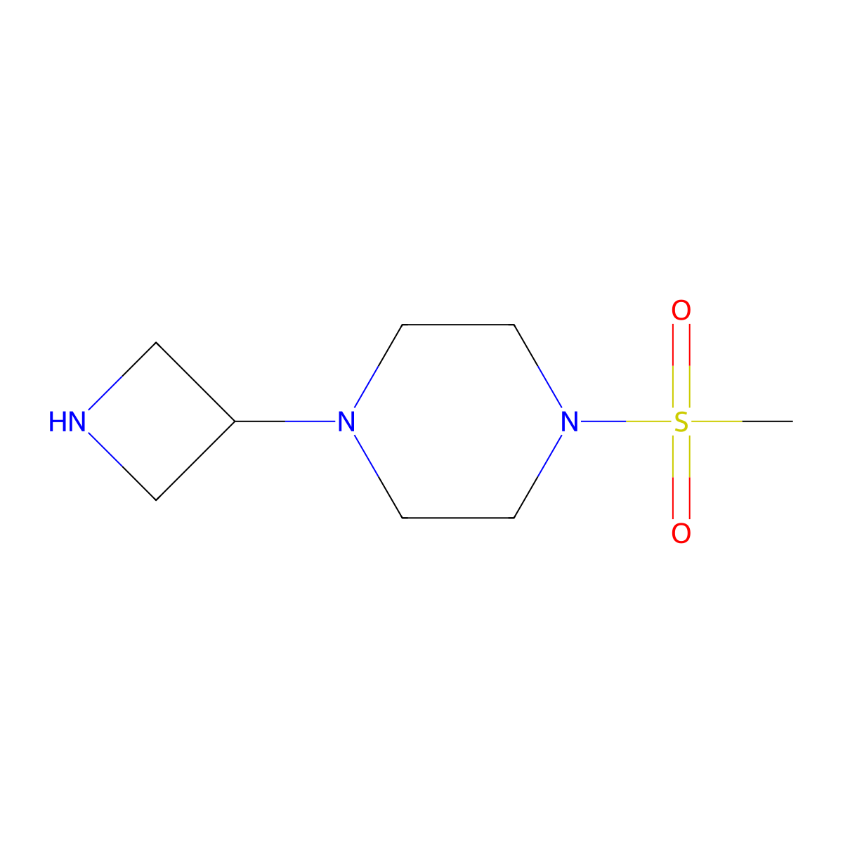 1-(Azetidin-3-yl)-4-methanesulfonylpiperazine molecular structure, CAS 178311-72-3