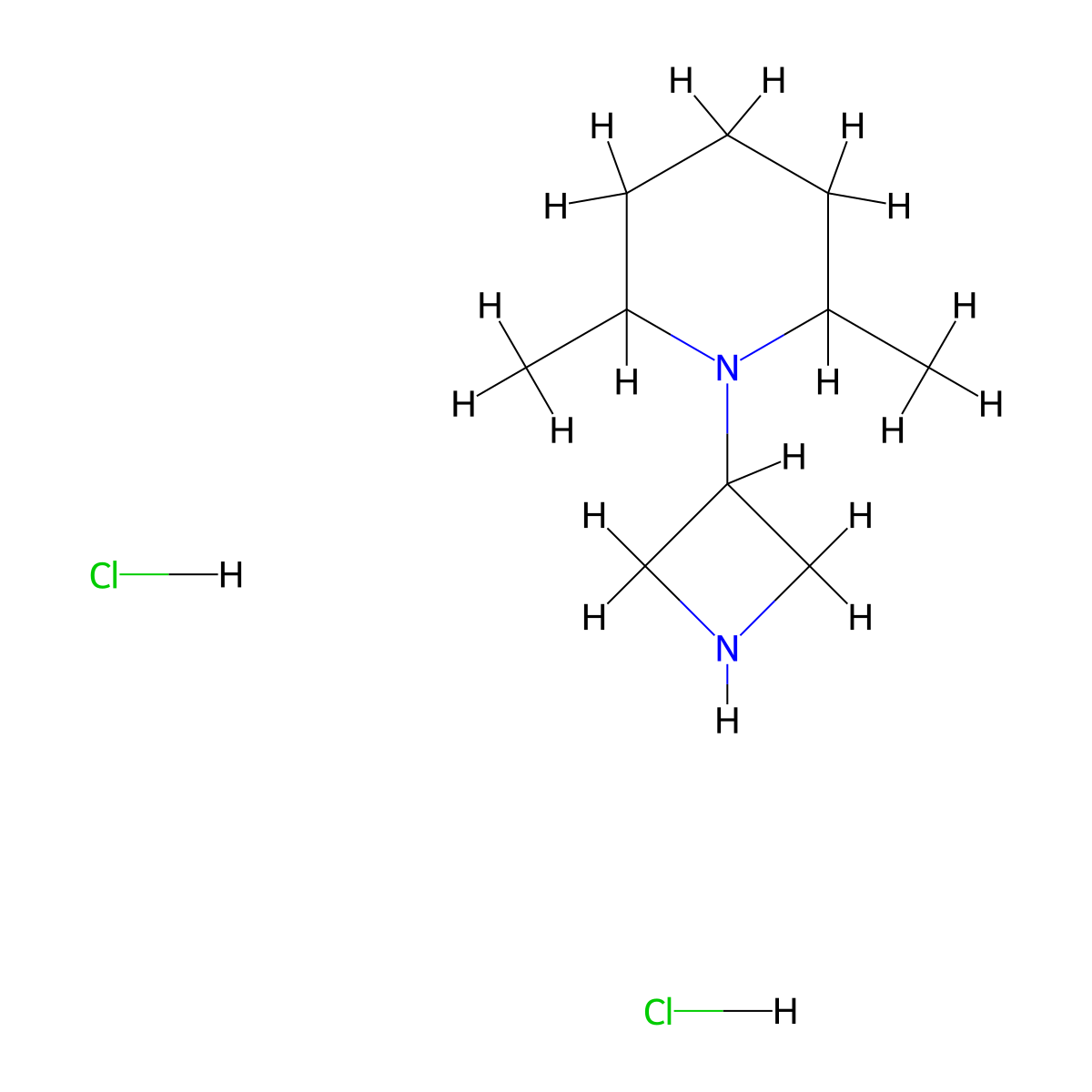 1-(3-Azetidinyl)-2,6-dimethyl-piperidine dihydrochloride molecular structure, CAS 178311-94-9
