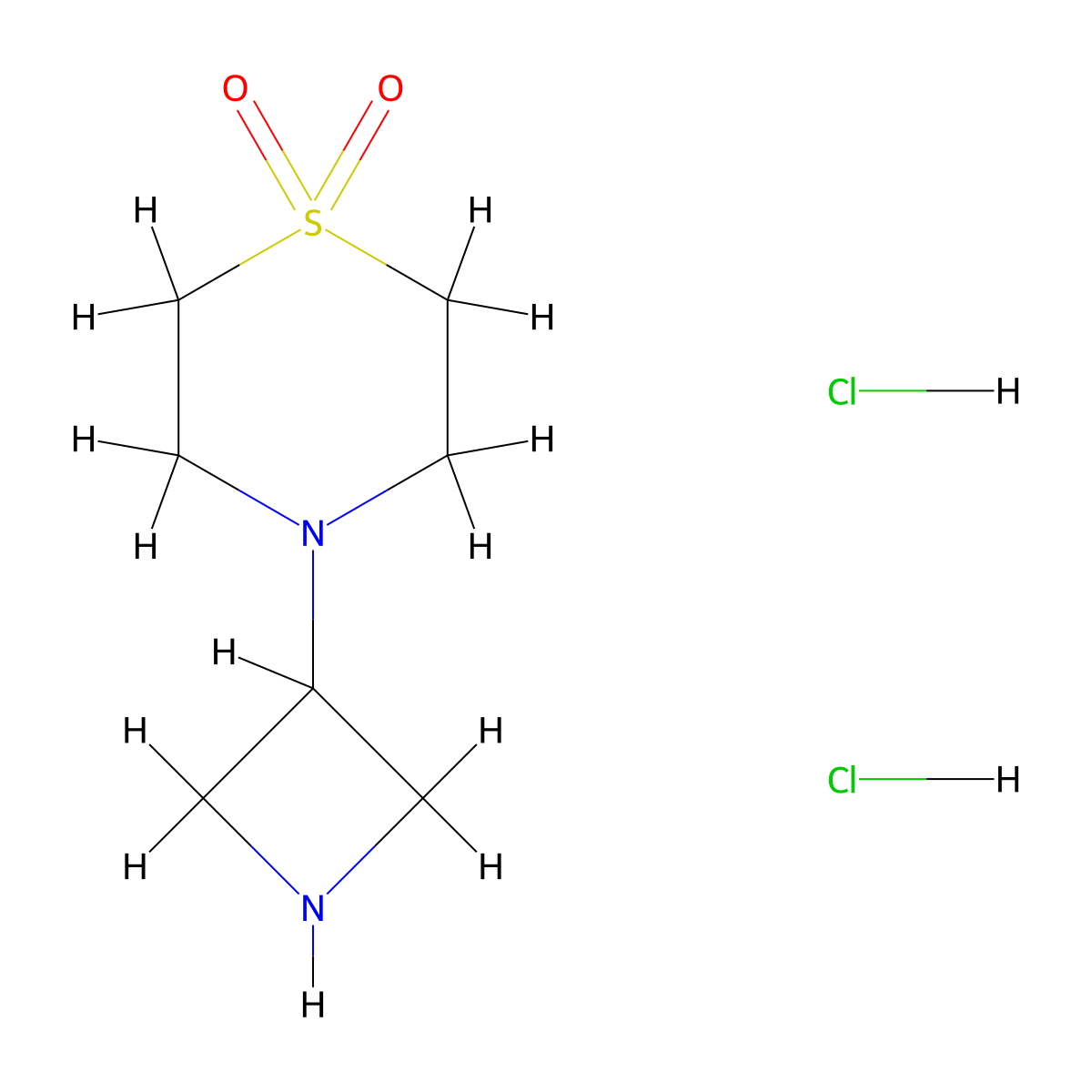 4-(Azetidin-3-yl)thiomorpholine 1,1-dioxide dihydrochloride molecular structure, CAS 178312-02-2