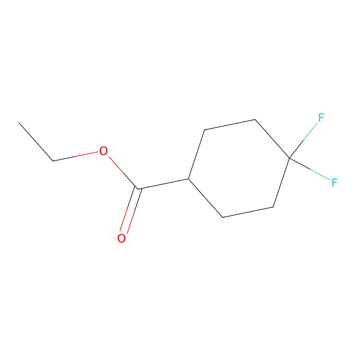 Ethyl-4,4-difluorocyclohexane carboxylate molecular structure, CAS 178312-47-5