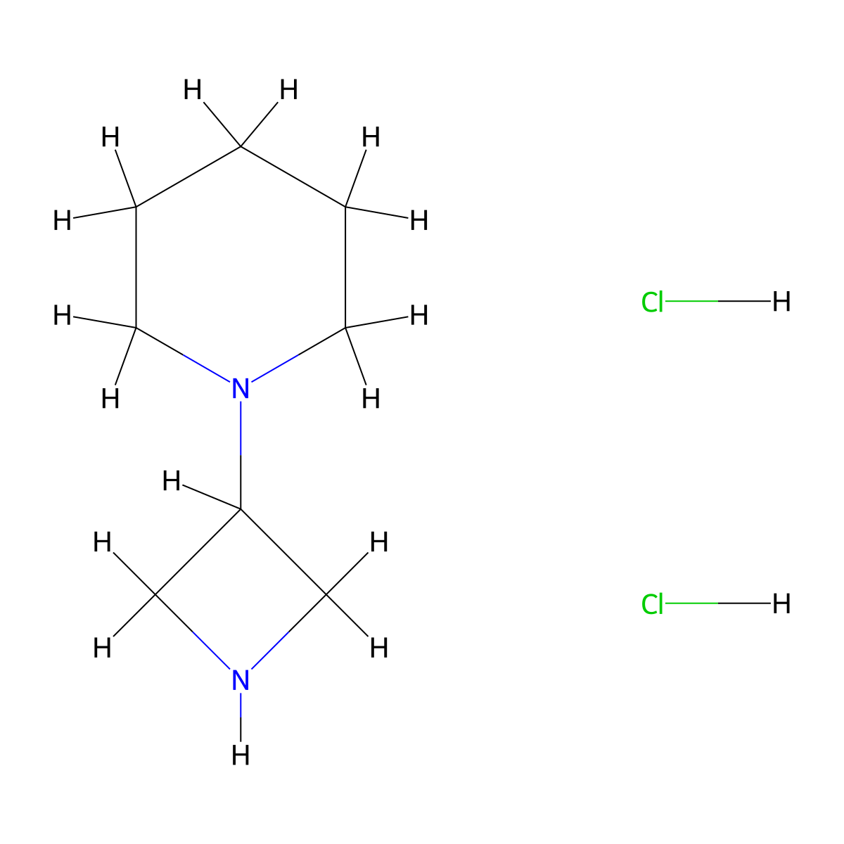 1-(3-Azetidinyl)piperidine dihydrochloride molecular structure, CAS 178312-57-7