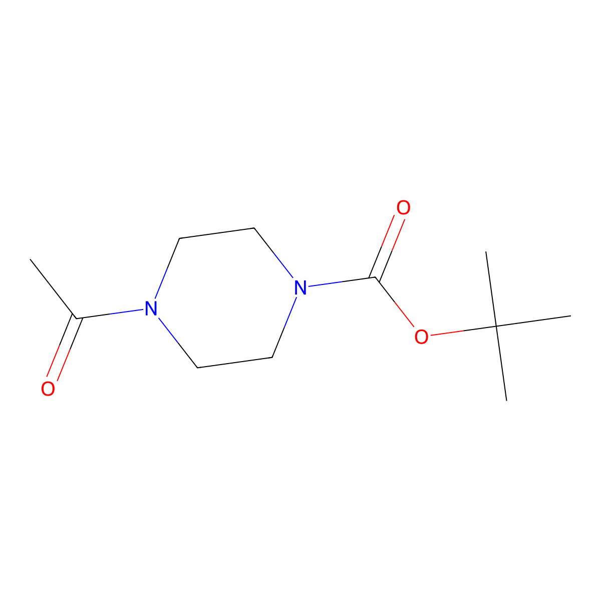 Tert-butyl 4-acetylpiperazine-1-carboxylate molecular structure, CAS 178312-59-9