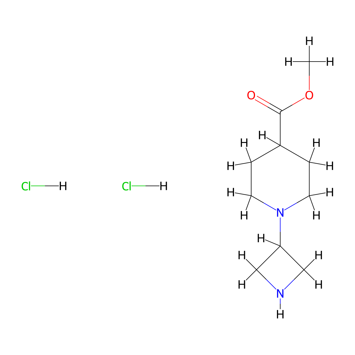 Methyl1-(azetidin-3-yl)piperidine-4-carboxylatedihydrochloride molecular structure, CAS 178312-70-4