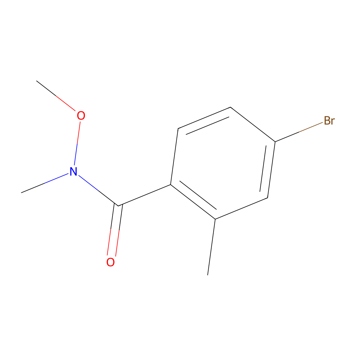 4-bromo-N-methoxy-N,2-dimethylbenzamide molecular structure, CAS 178313-45-6