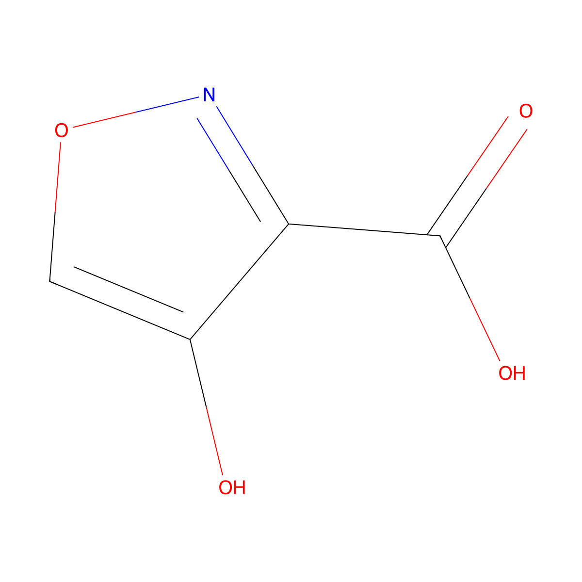 4-Hydroxy-1,2-oxazole-3-carboxylic acid molecular structure, CAS 178316-77-3