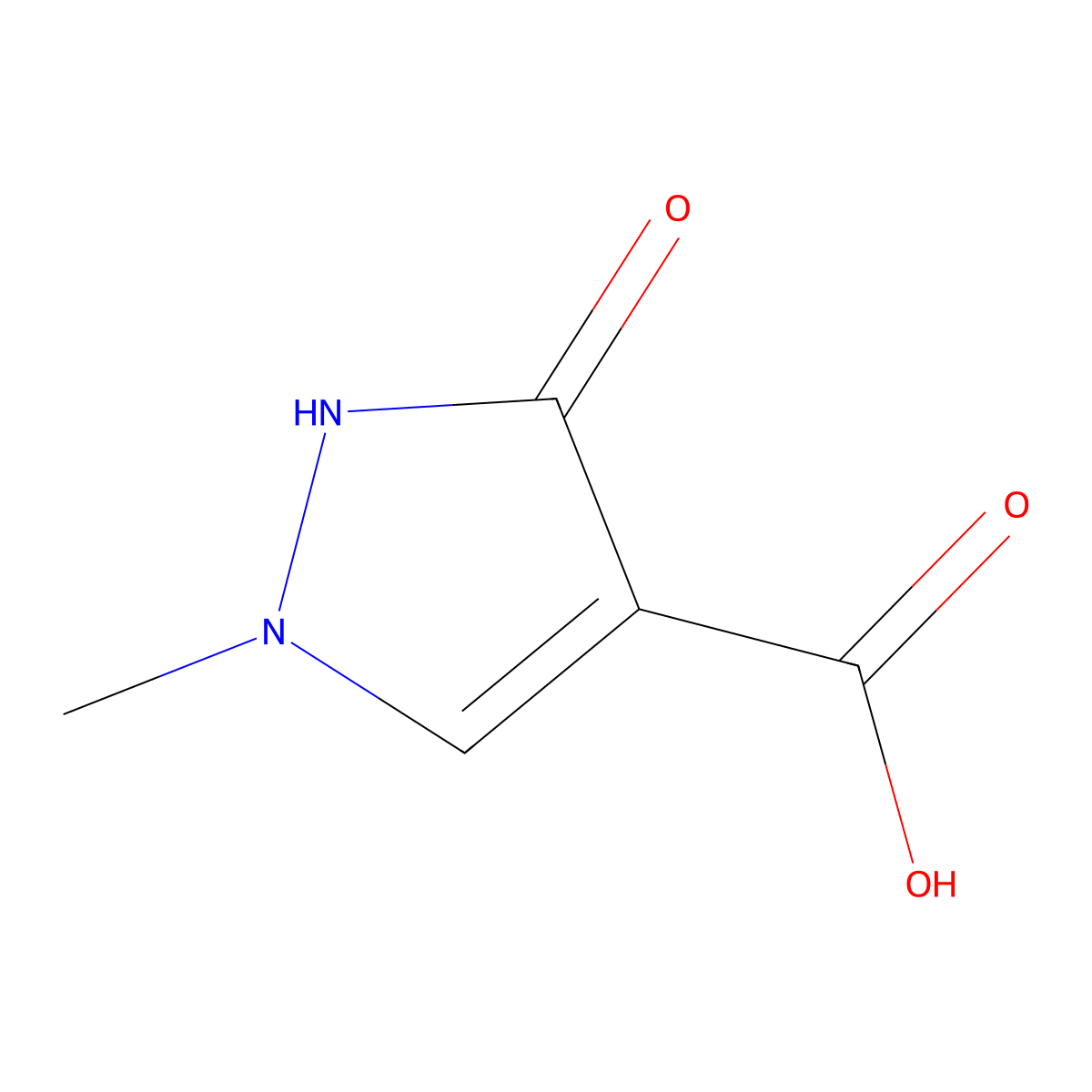 1-Methyl-3-oxo-2,3-dihydro-1H-pyrazole-4-carboxylic acid molecular structure, CAS 178316-79-5