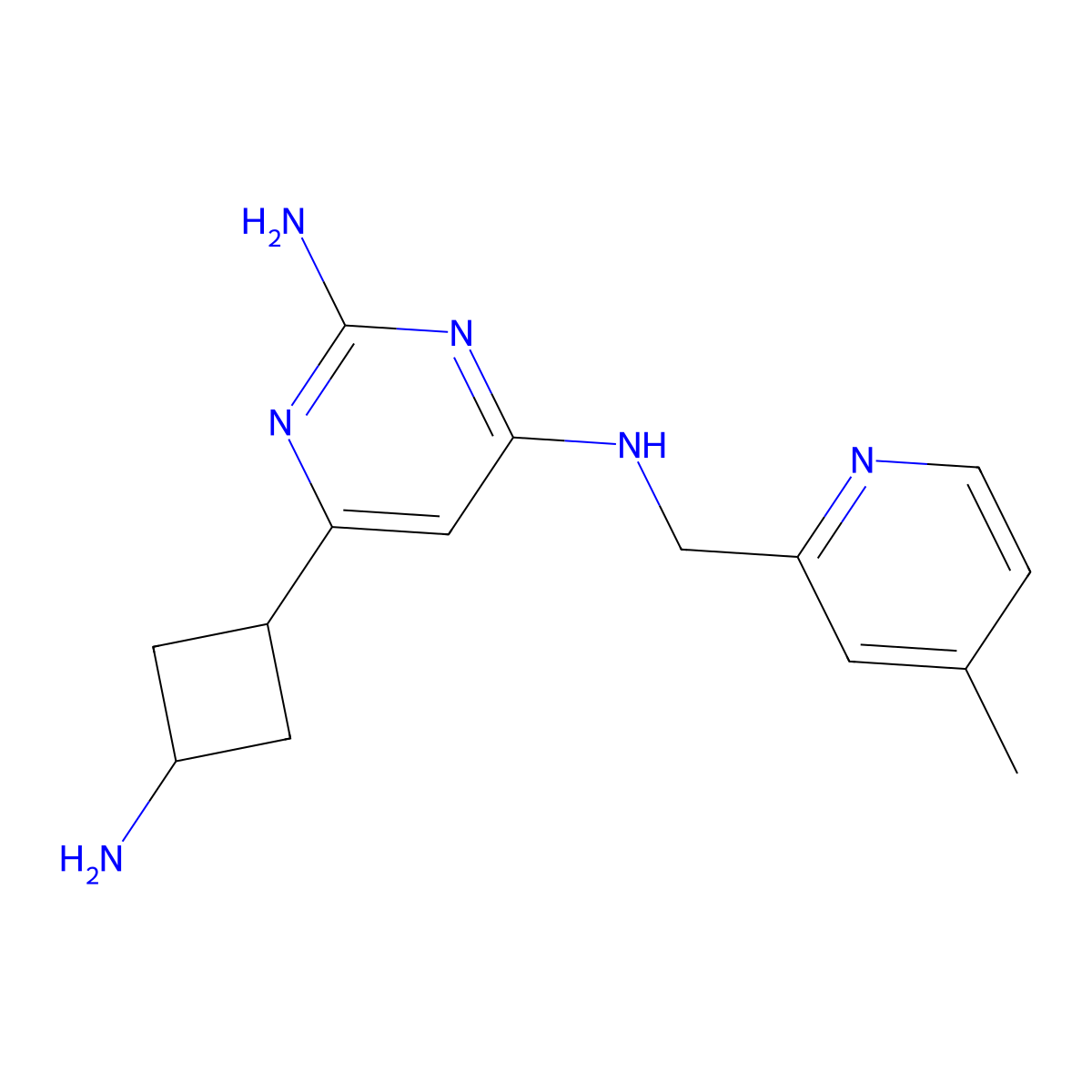 6-(3-aminocyclobutyl)-N~4~-[(4-methylpyridin-2-yl)methyl]pyrimidine-2,4-diamine molecular structure, CAS 1783169-27-6