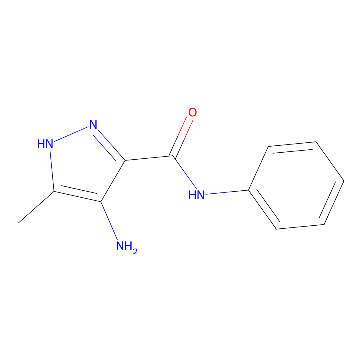 4-amino-5-methyl-N-phenyl-1H-pyrazole-3-carboxamide molecular structure, CAS 178320-03-1