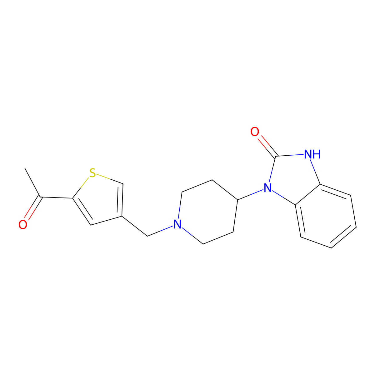 1-{1-[(5-acetyl-3-thienyl)methyl]piperidin-4-yl}-1,3-dihydro-2H-benzimidazol-2-one molecular structure, CAS 1783227-43-9