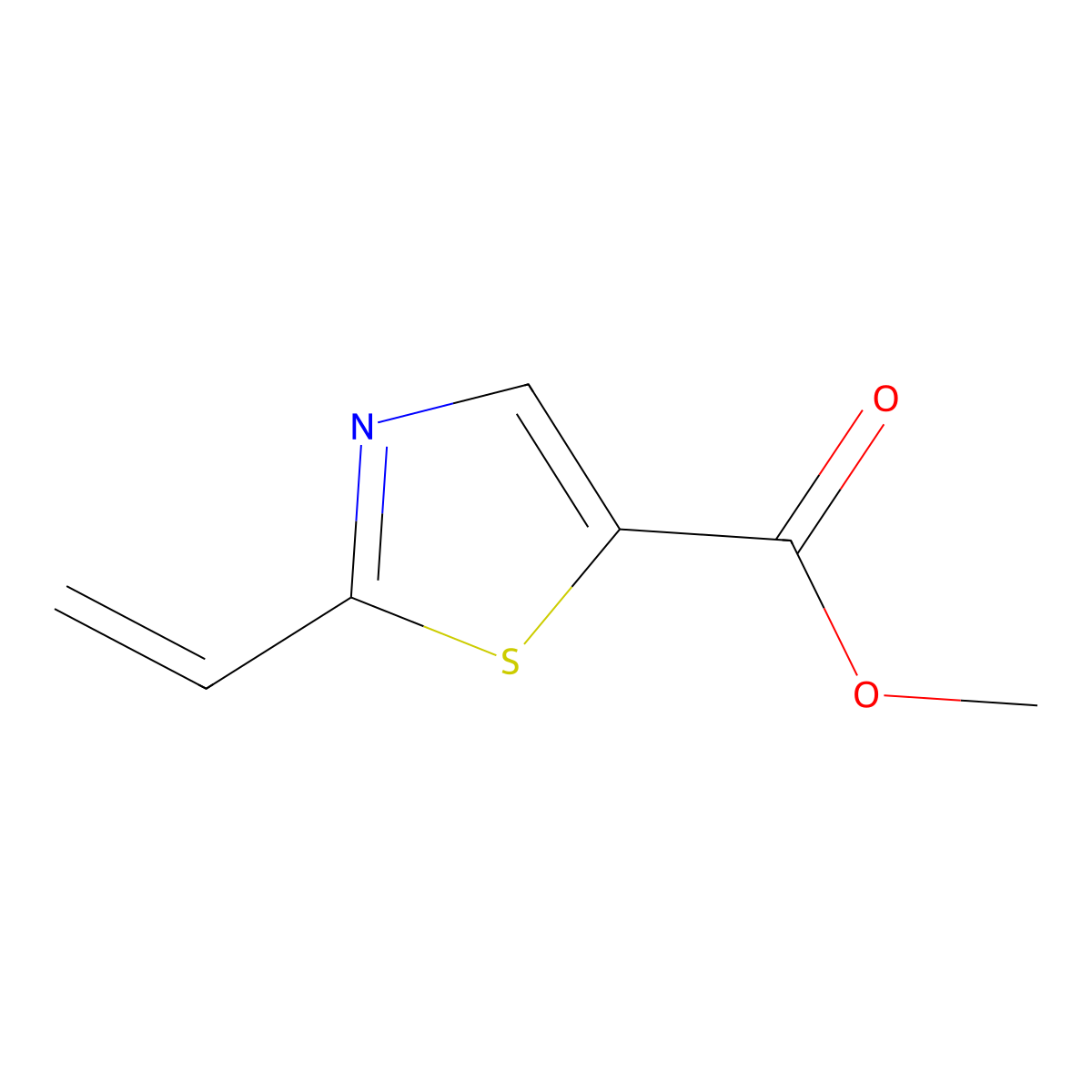Methyl 2-ethenyl-1,3-thiazole-5-carboxylate molecular structure, CAS 1783261-91-5