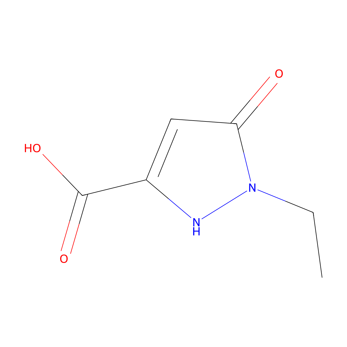 1-ethyl-5-hydroxy-1H-pyrazole-3-carboxylic acid molecular structure, CAS 1783265-38-2