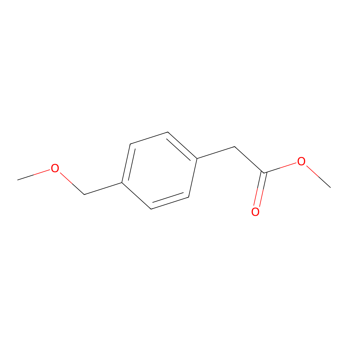 Methyl 4-(methoxymethyl)phenylacetate molecular structure, CAS 17833-56-6