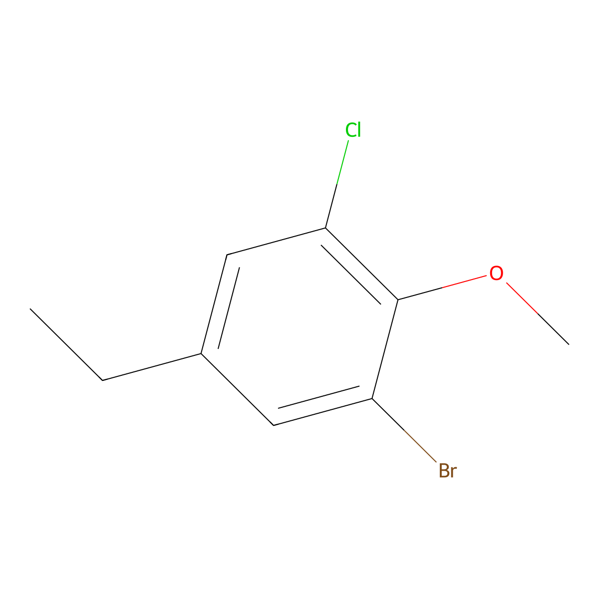 1-Bromo-3-chloro-5-ethyl-2-methoxybenzene molecular structure, CAS 1783305-82-7