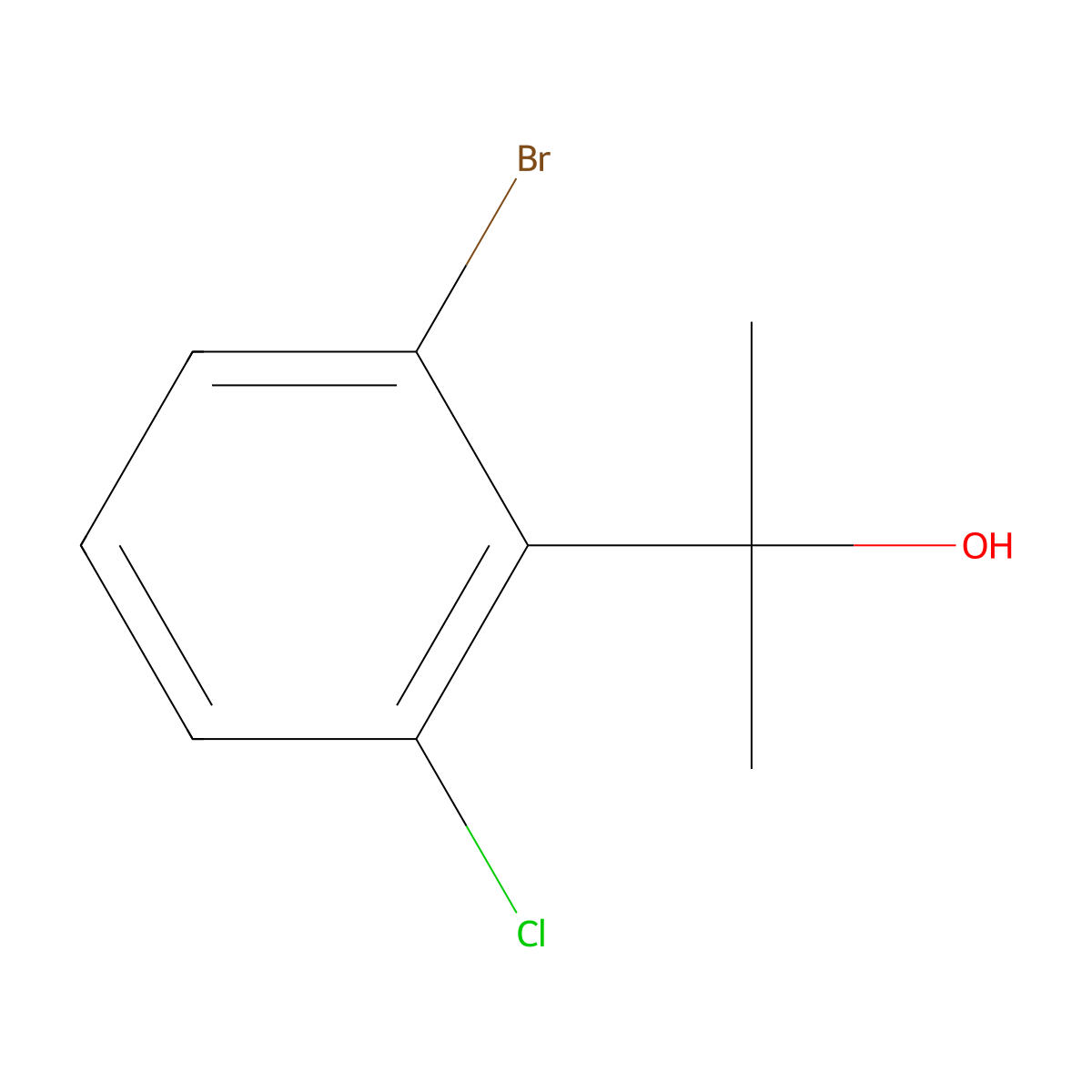2-(2-Bromo-6-chlorophenyl)propan-2-ol molecular structure, CAS 1783305-99-6