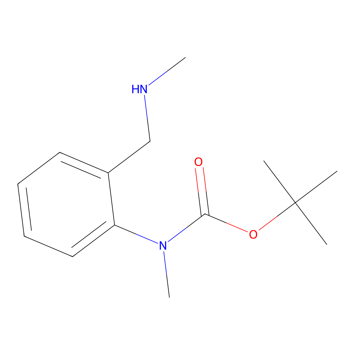 tert-butyl N-methyl-N-{2-[(methylamino)methyl]phenyl}carbamate molecular structure, CAS 1783307-02-7