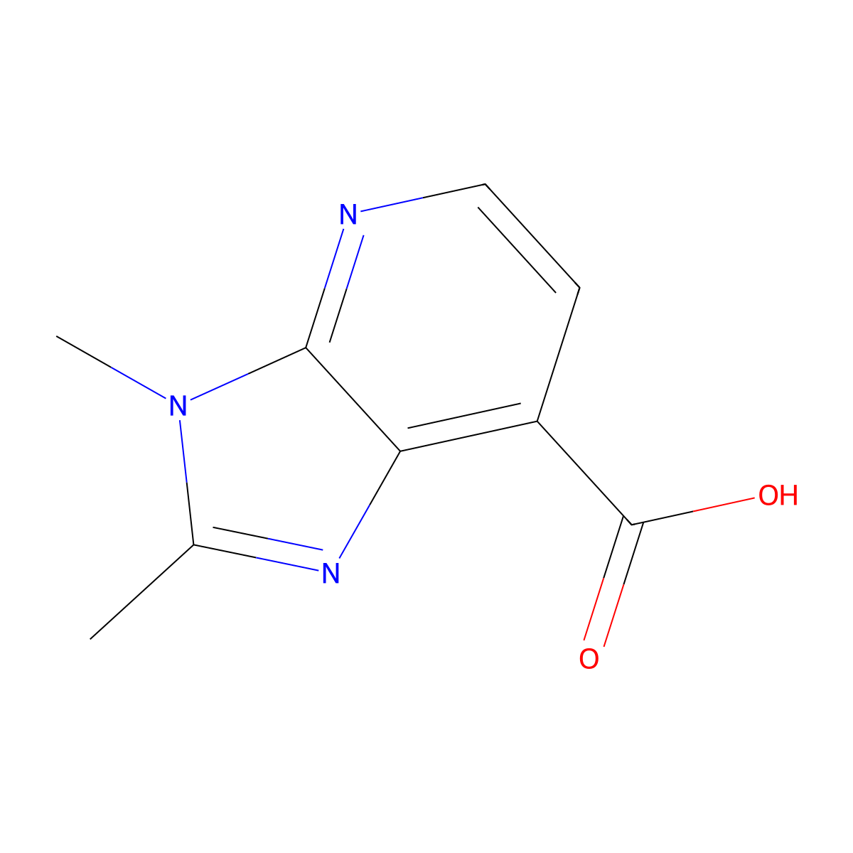 2,3-dimethyl-3H-imidazo[4,5-b]pyridine-7-carboxylic acid molecular structure, CAS 1783318-98-8