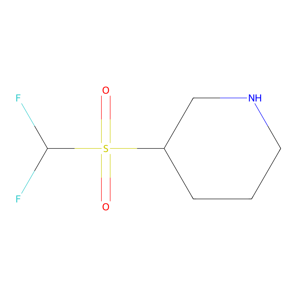 3-Difluoromethanesulfonylpiperidine molecular structure, CAS 1783321-40-3