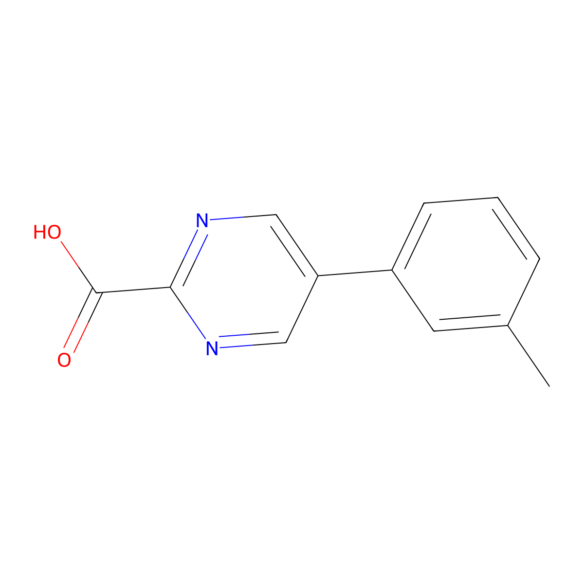 5-(3-Methylphenyl)pyrimidine-2-carboxylic acid molecular structure, CAS 1783324-13-9
